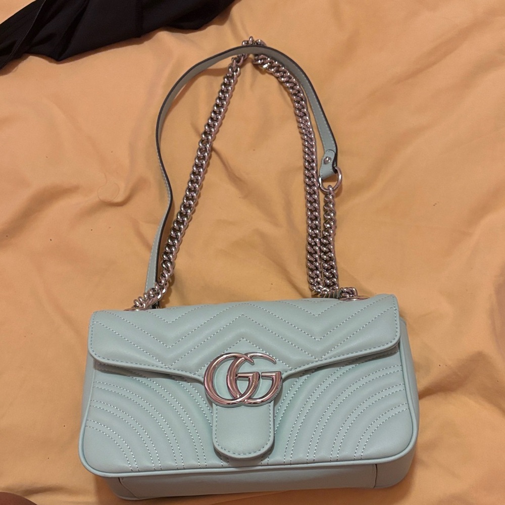 Elegant Mint Green Quilted Shoulder Bag